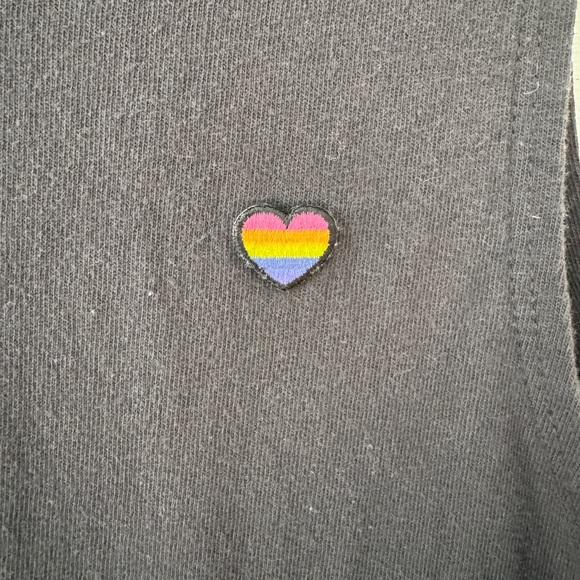 Spiritual Gangster Charcoal MuscleTank Dress with Rainbow Heart Size Small - Picture 2 of 4